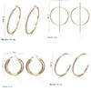 Simple fashion gold color Silver plated geometric big round earrings