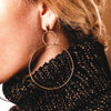 Simple fashion gold color Silver plated geometric big round earrings