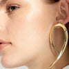 Simple fashion gold color Silver plated geometric big round earrings
