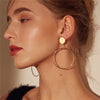Simple fashion gold color Silver plated geometric big round earrings