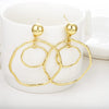 Simple fashion gold color Silver plated geometric big round earrings