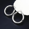Simple fashion gold color Silver plated geometric big round earrings
