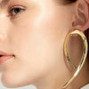 Simple fashion gold color Silver plated geometric big round earrings