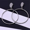 Simple fashion gold color Silver plated geometric big round earrings