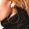 Simple fashion gold color Silver plated geometric big round earrings