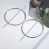 Simple fashion gold color Silver plated geometric big round earrings