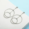 Simple fashion gold color Silver plated geometric big round earrings